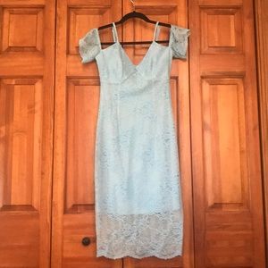 Guess Los Angeles Off The Shoulder Lace Dress